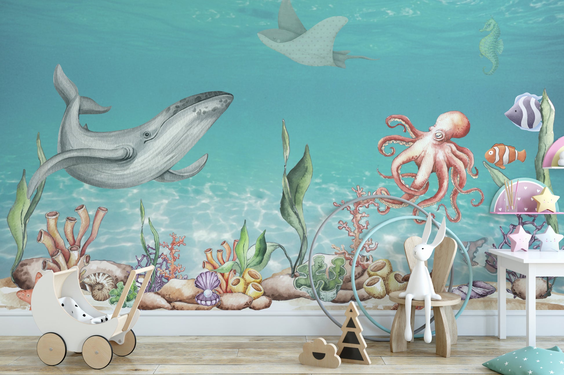 Aquatic Harmony Wallpaper Mural