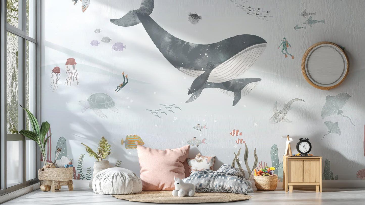 Ocean Whale Wallpaper Mural