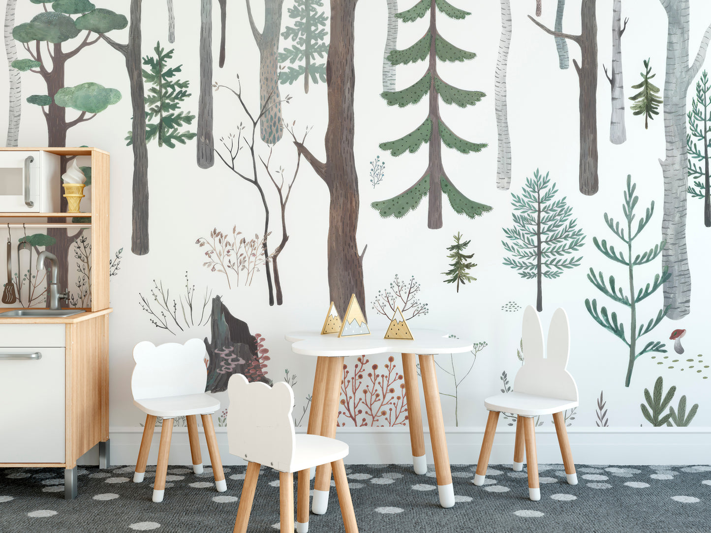 White Forest Wall Mural