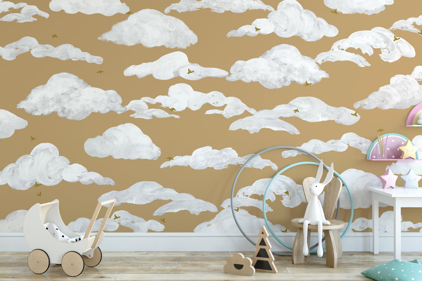 Fluffy Clouds Wall Mural