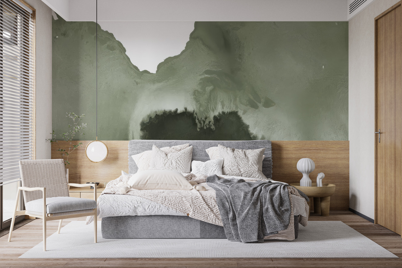 Sage watercolor wash with soft tones wallpaper