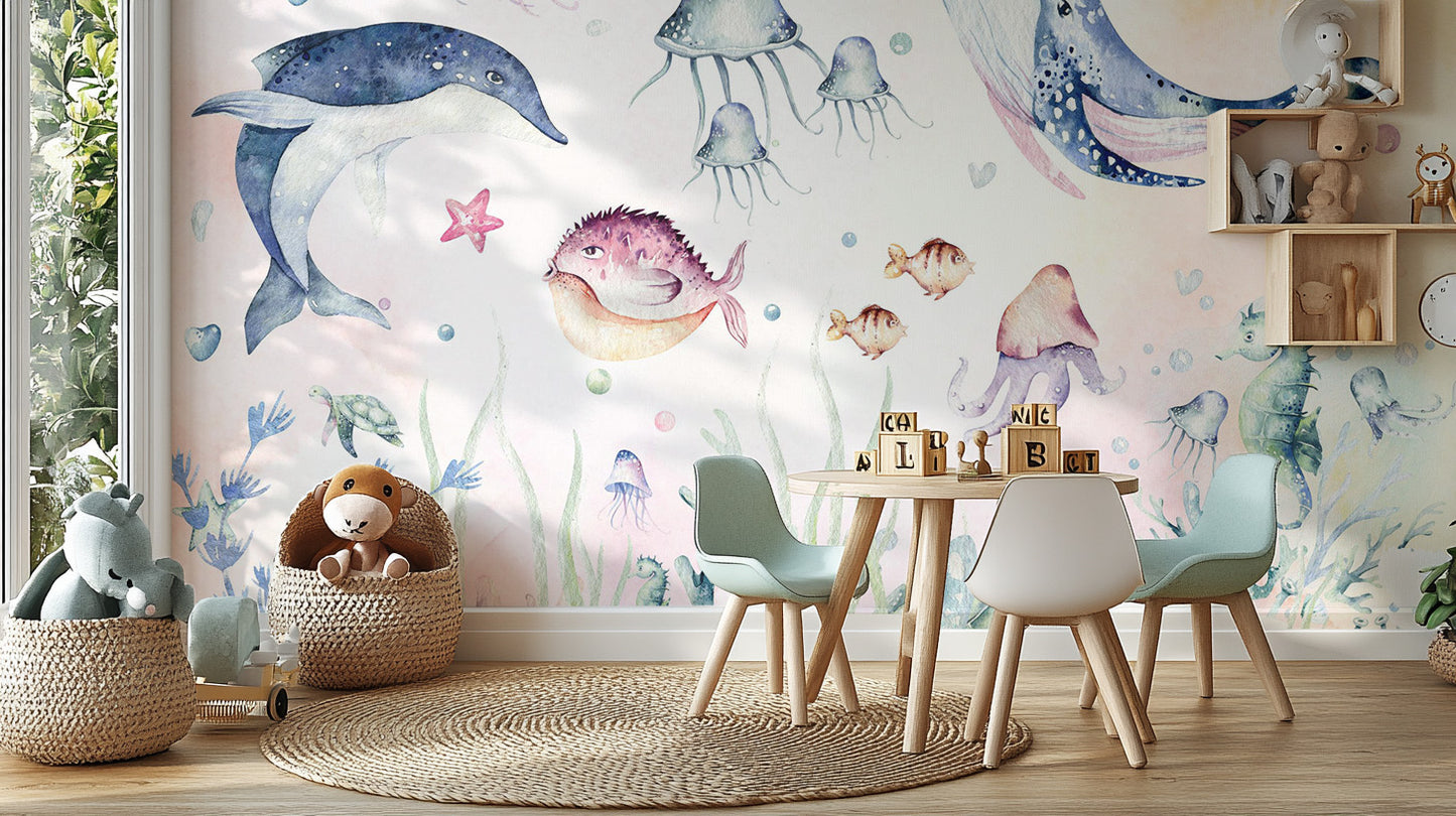 Nautical Creatures Wall Mural