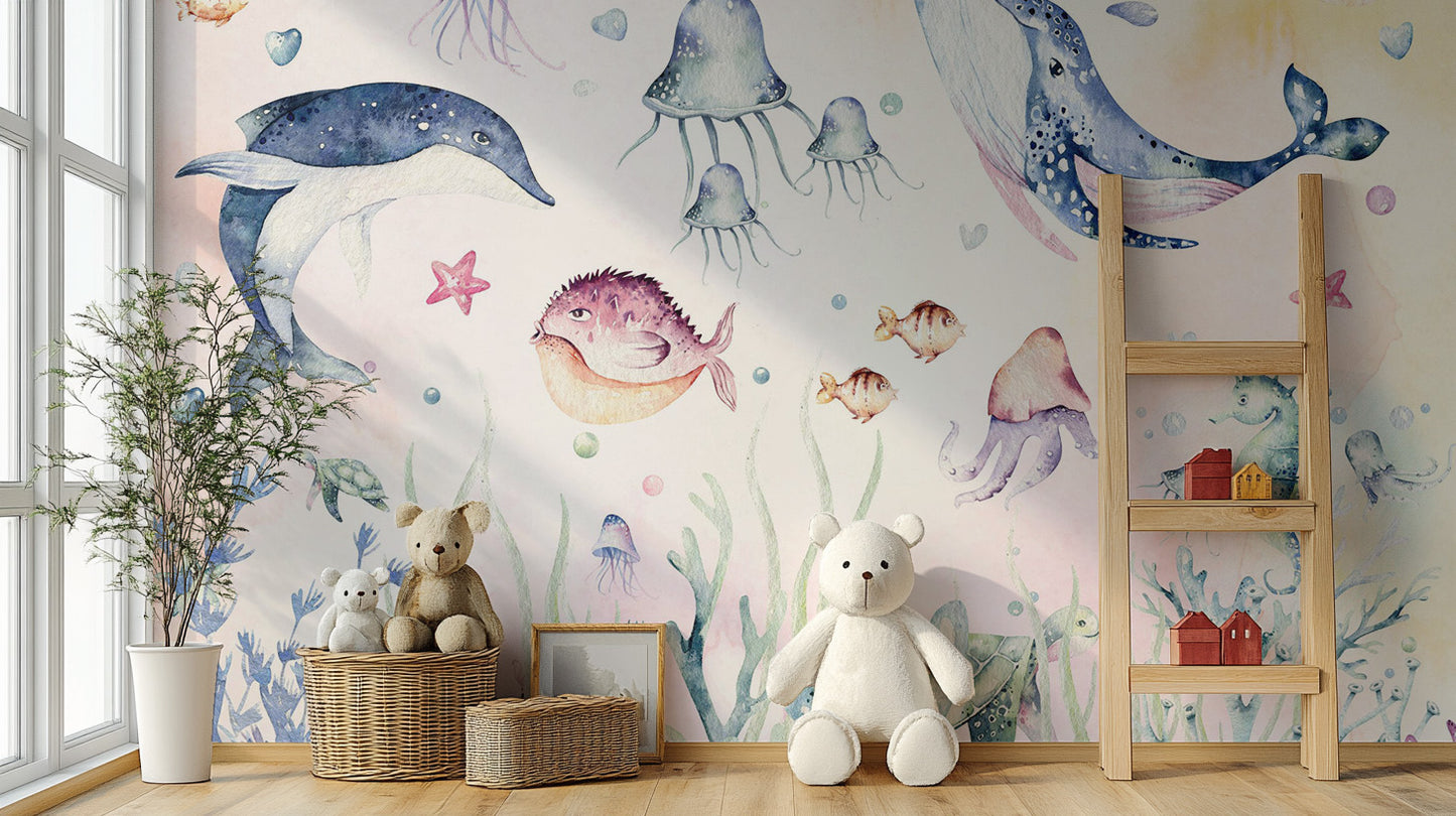 Nautical Creatures Wall Mural