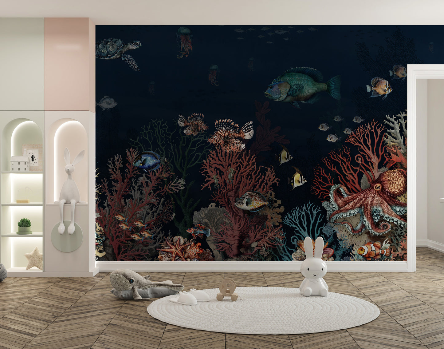 Lush underwater coral wallpaper for bold spaces