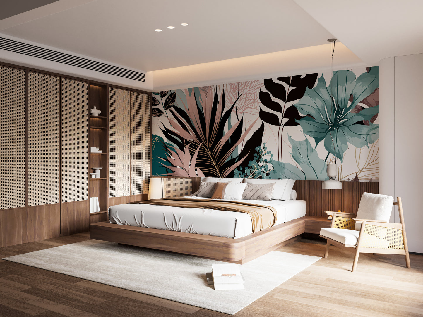 Elegant Floral Exotic Mural Wallpaper