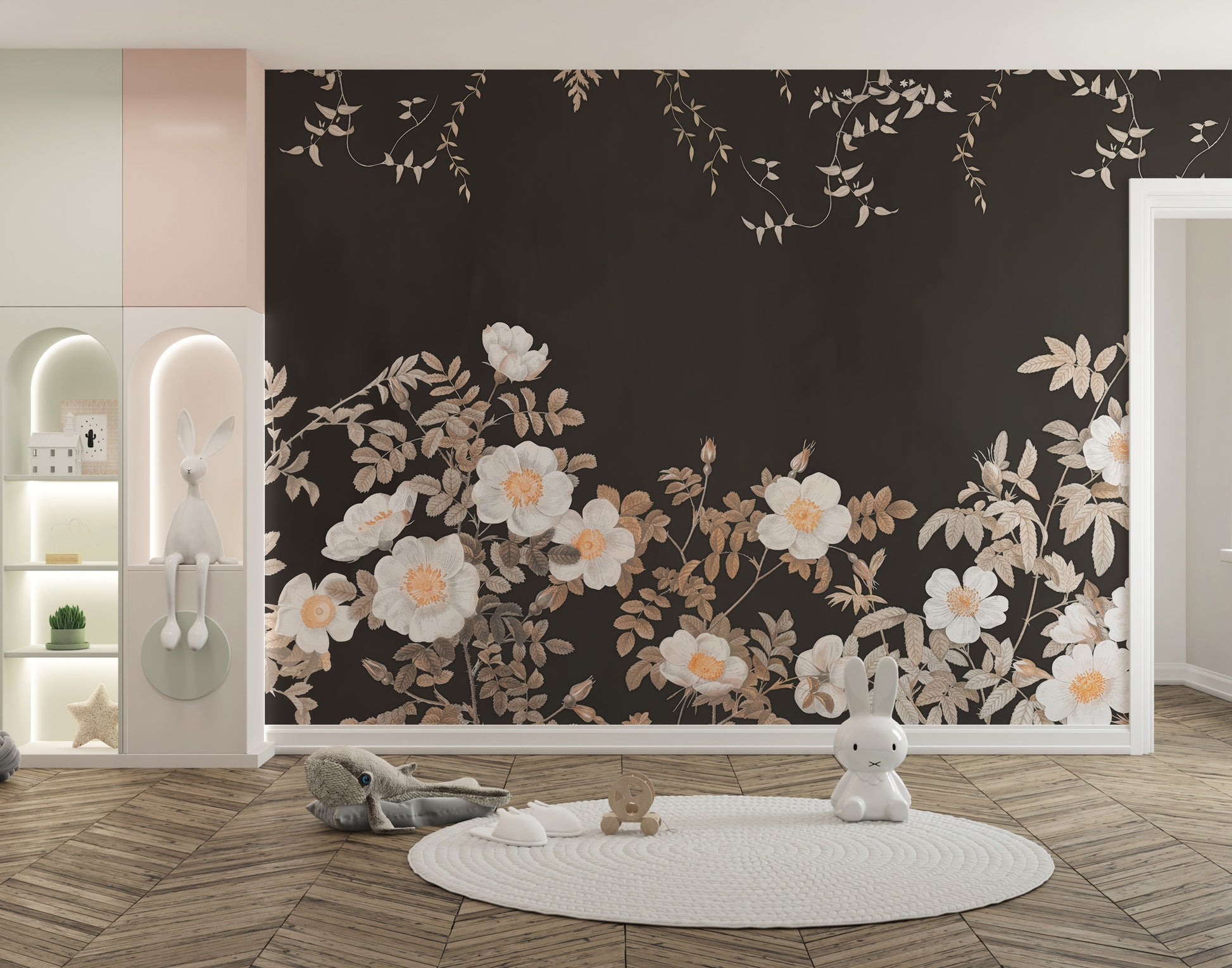 Sophisticated copper petal noir wall decor