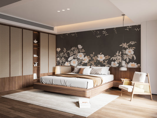 Copper Petal Noir Wall Mural