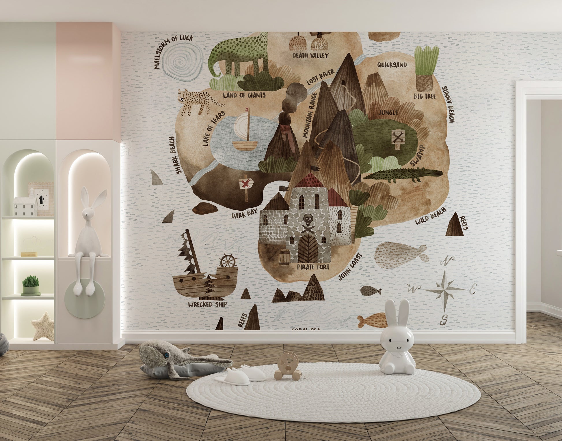 Captivating Skull Island wallpaper mural for imaginative kids' spaces.