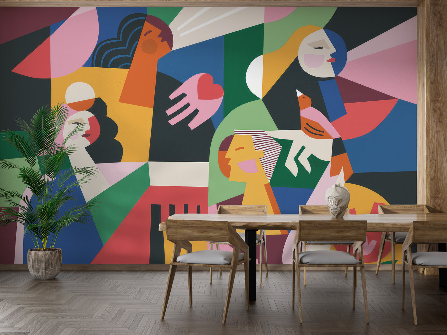 Colorful Fashionable Women Mural