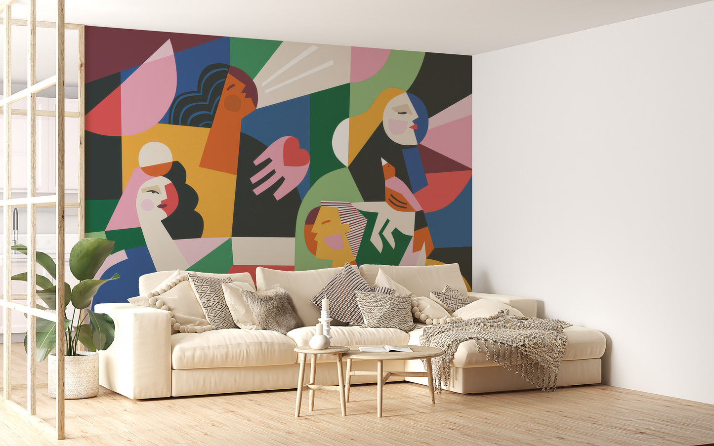 Colorful Fashionable Women Mural