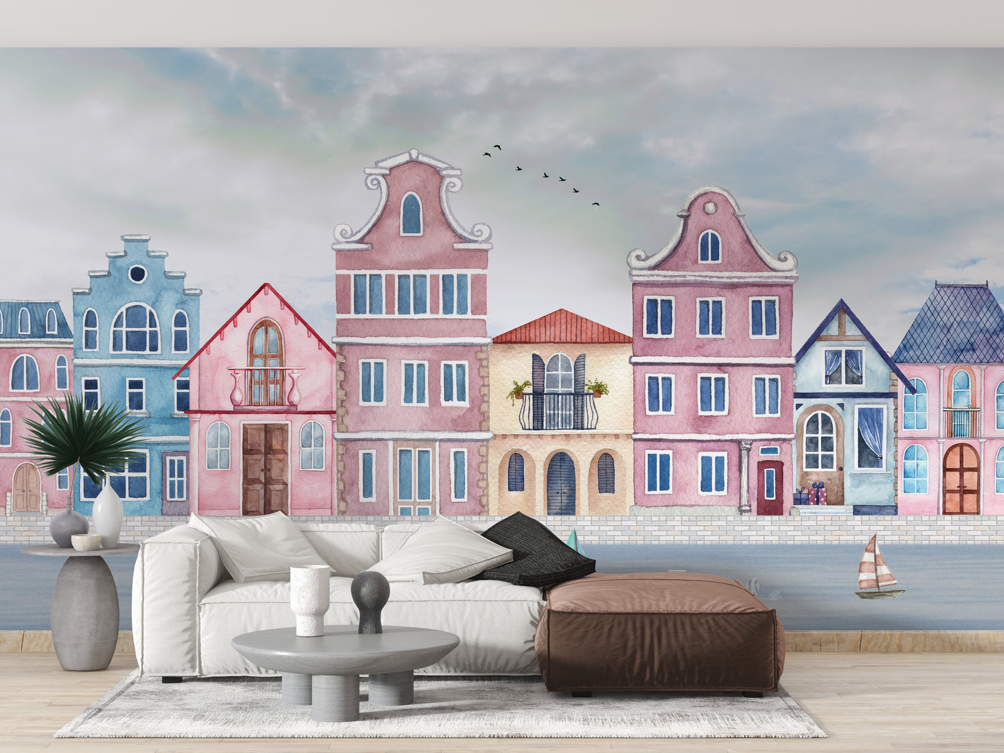 Coastal Town Wall Mural