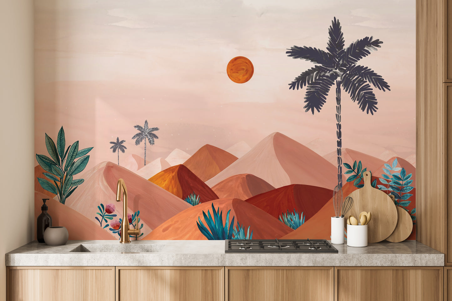 Daytime Mountain Landscape Wall Mural