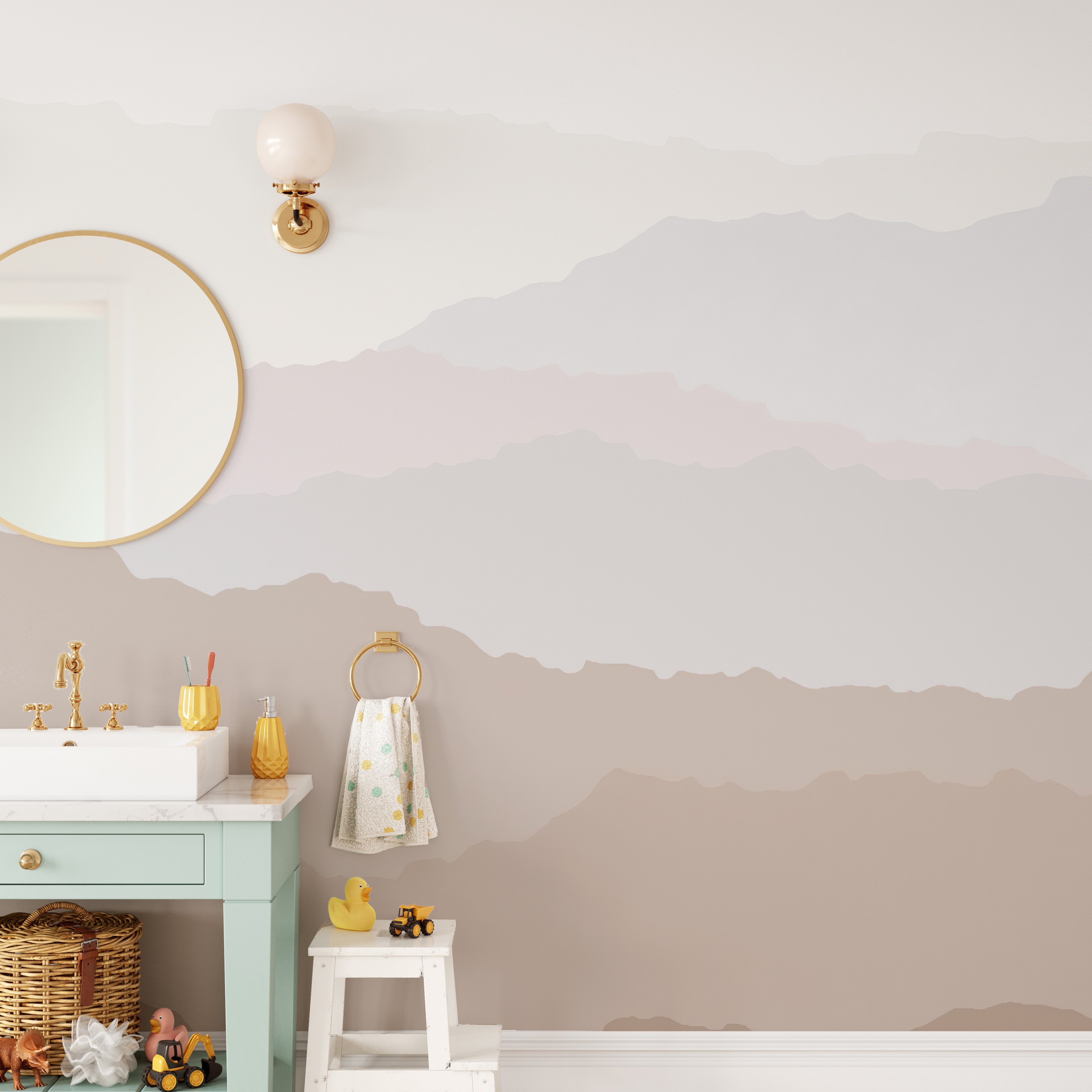 Abstract minimalist beige wallpaper mural for interiors.