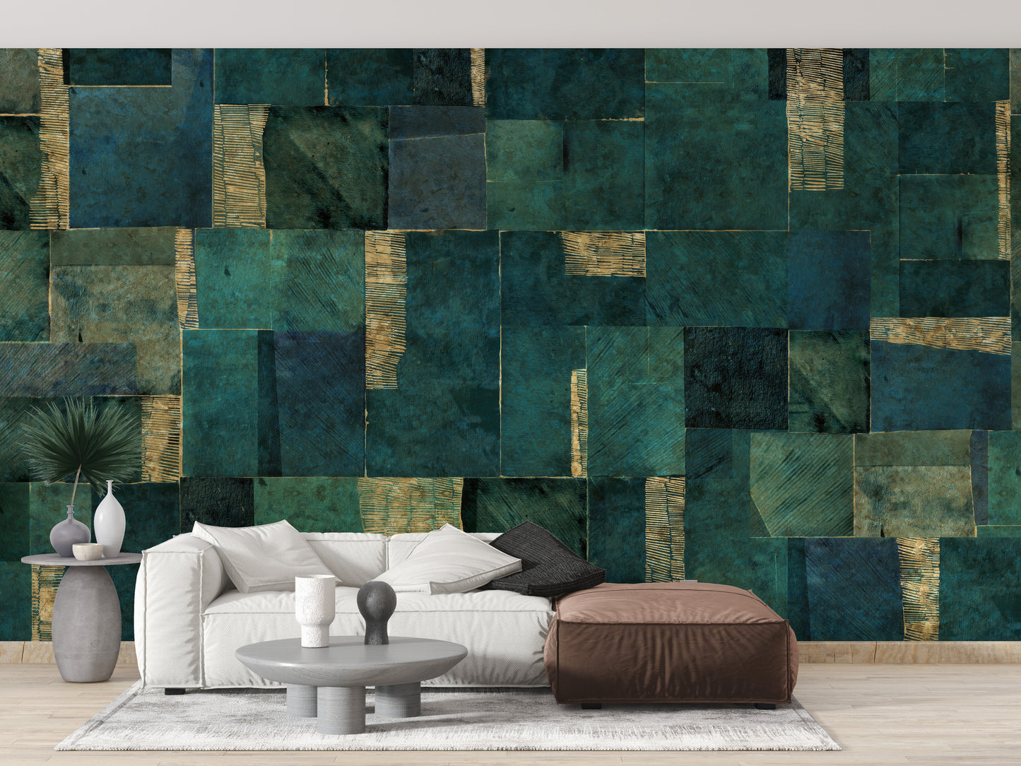 Green Abstract Wall Mural