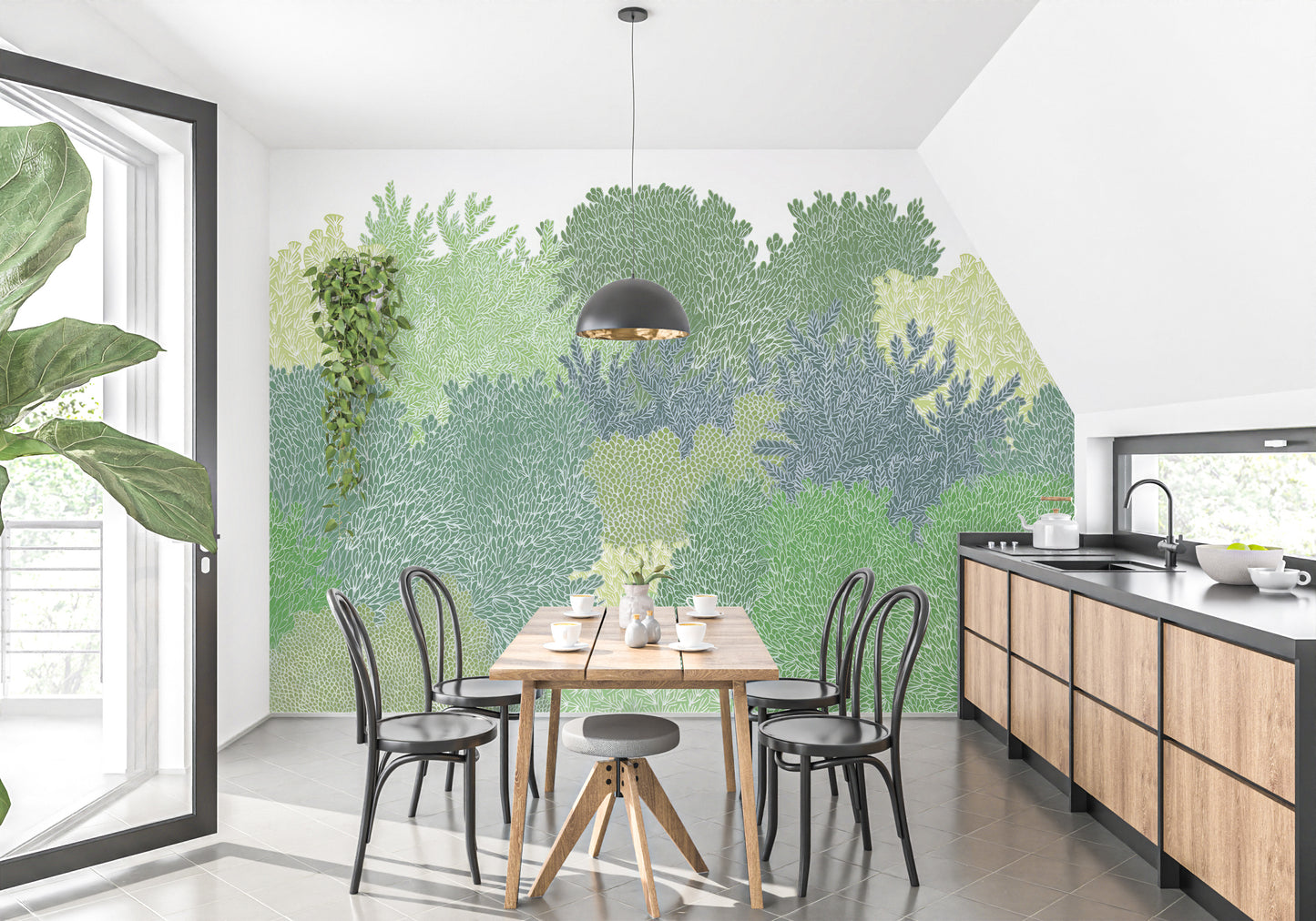 Green Canopy Wall Mural