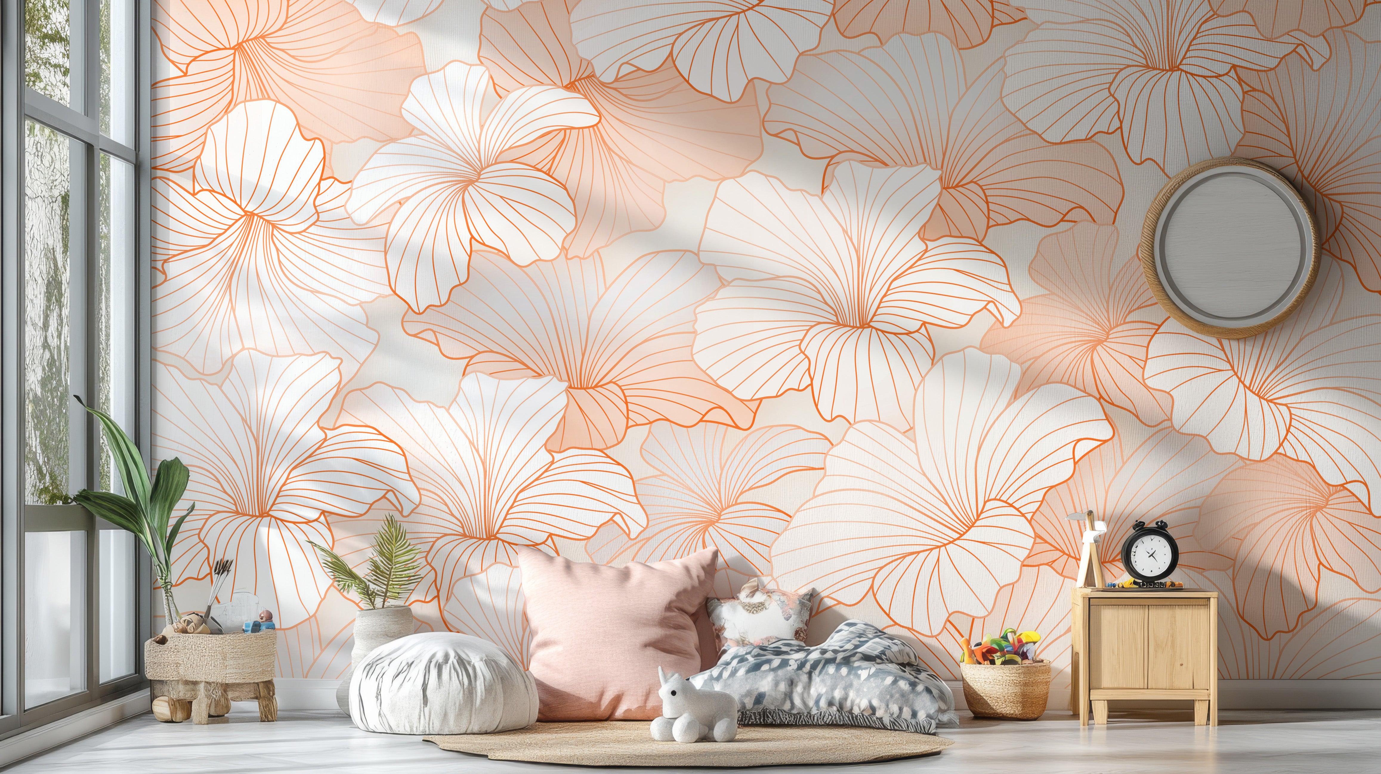 Soft peach petal pattern for modern interiors