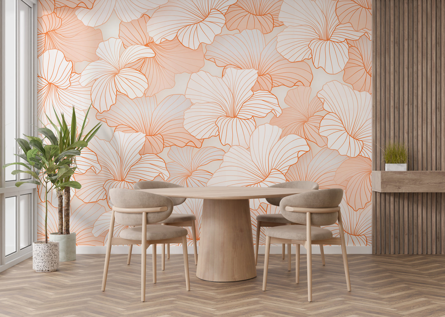 Warm peach petal wallpaper for serene spaces