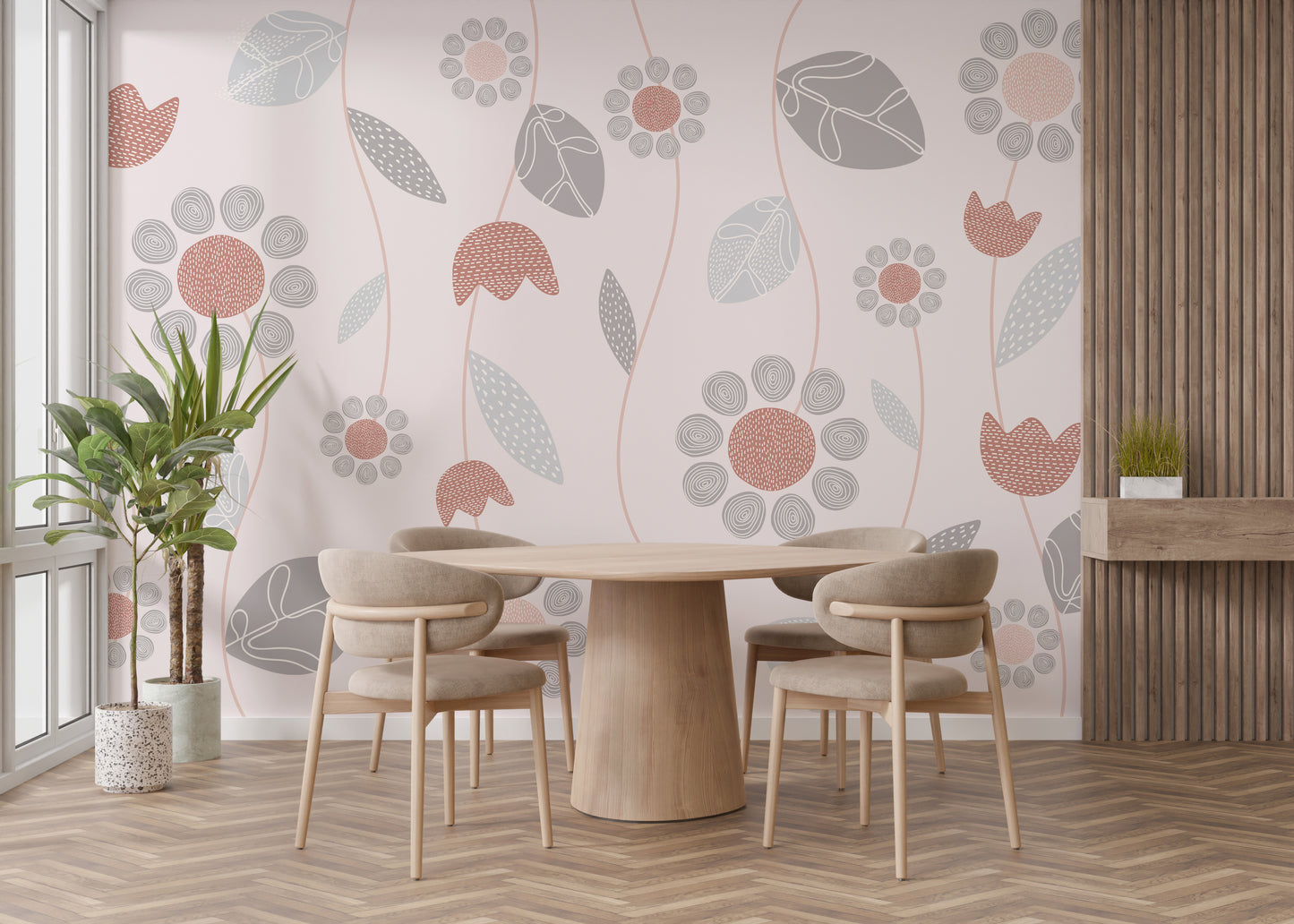 Soft bloom-inspired abstract wallpaper for walls.