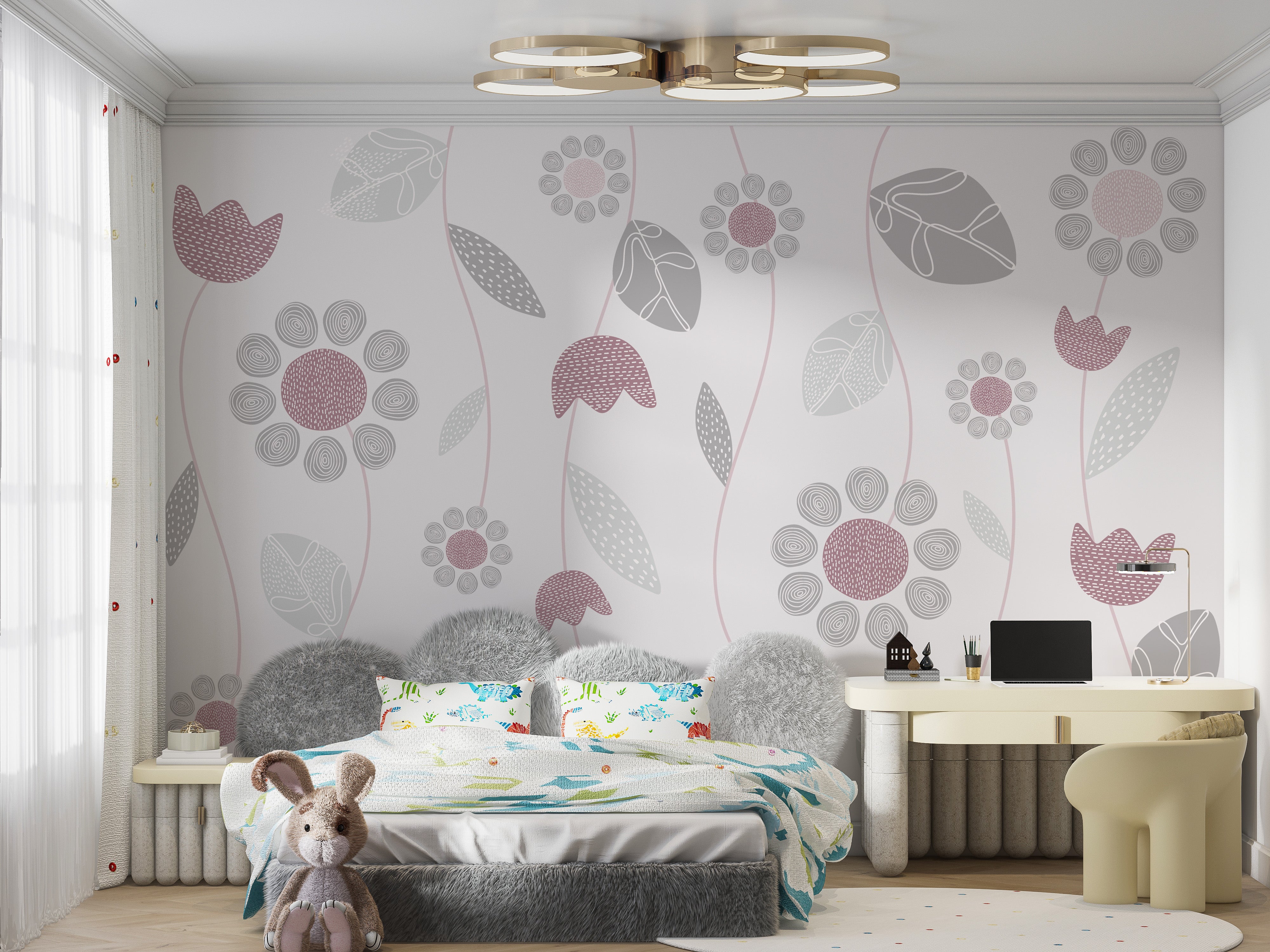 Abstract wallpaper featuring soft lavender petals.