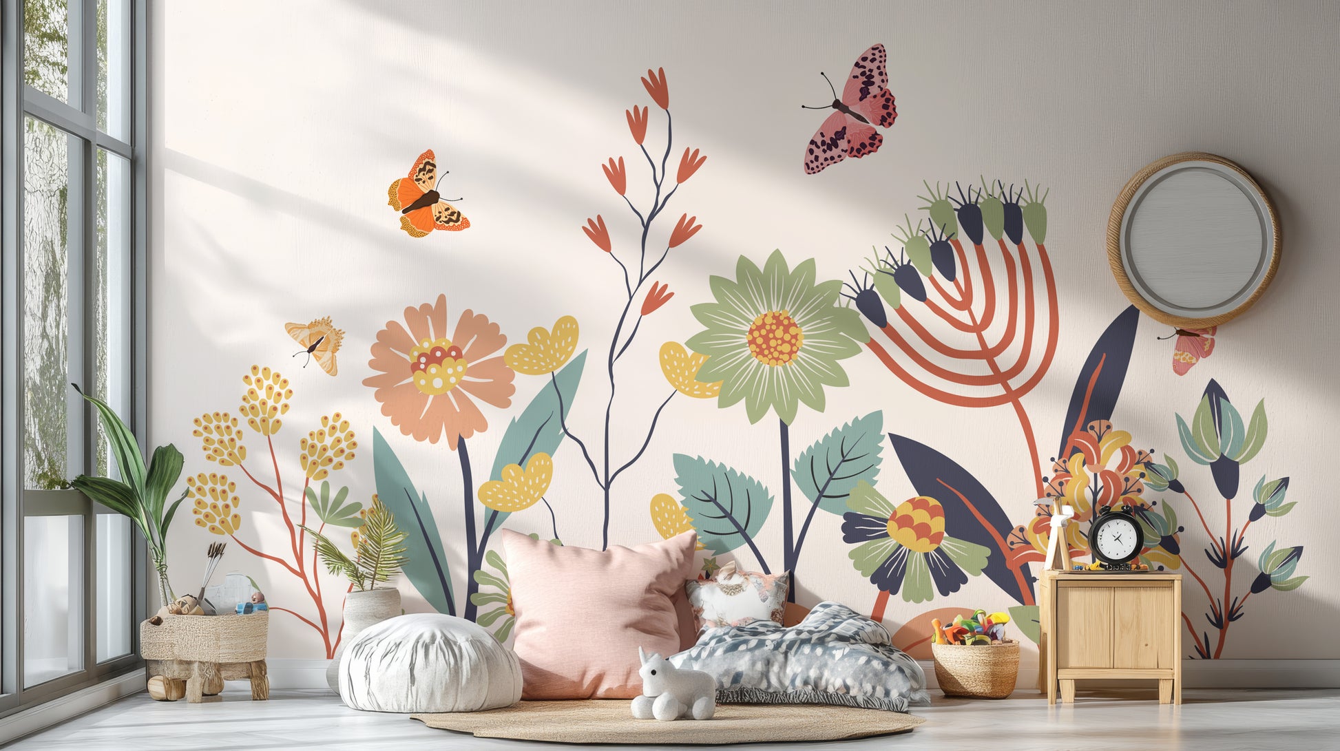 Delicate butterfly wallpaper for serene decor