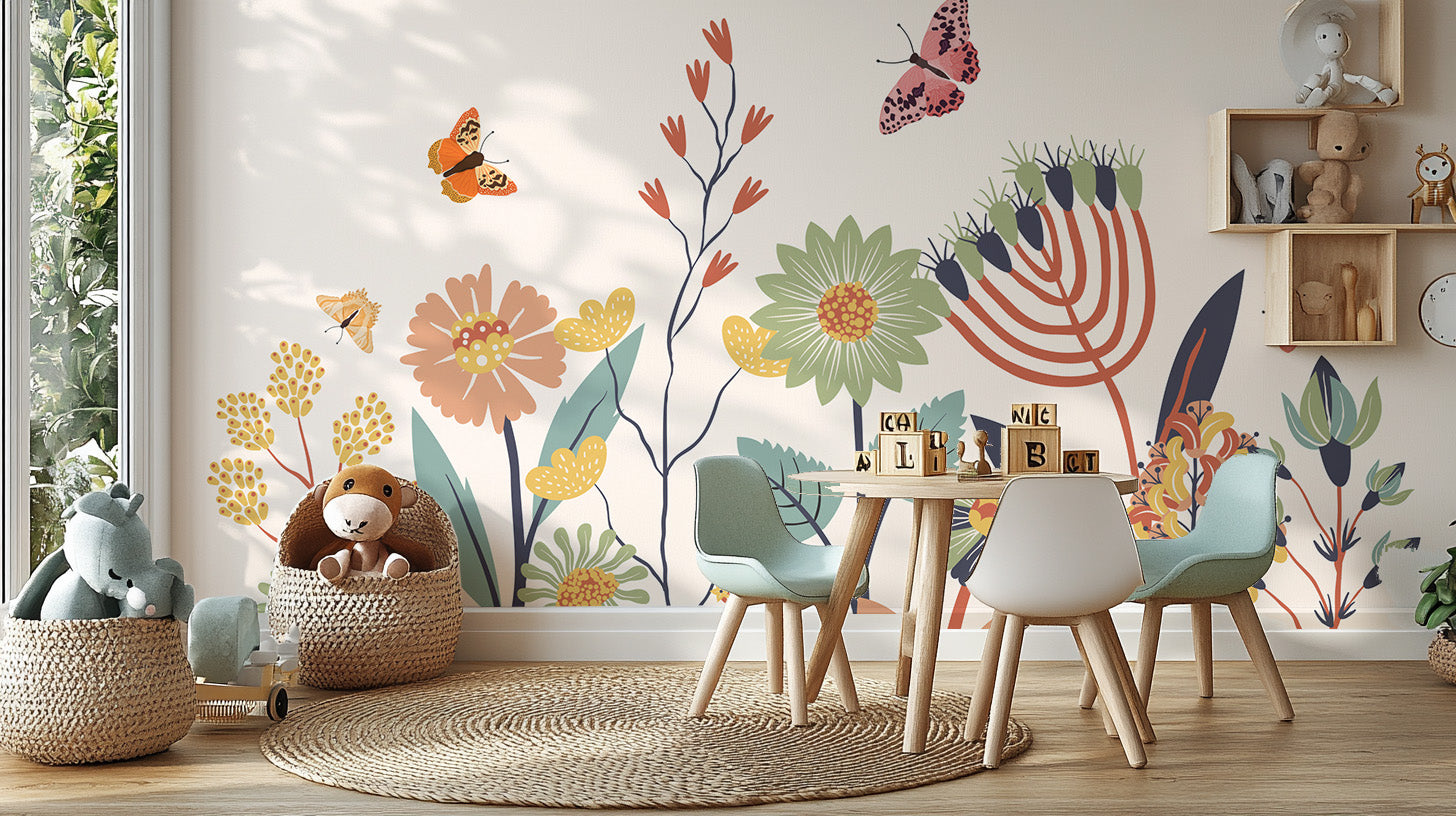 Elegant butterfly theme wallpaper for walls