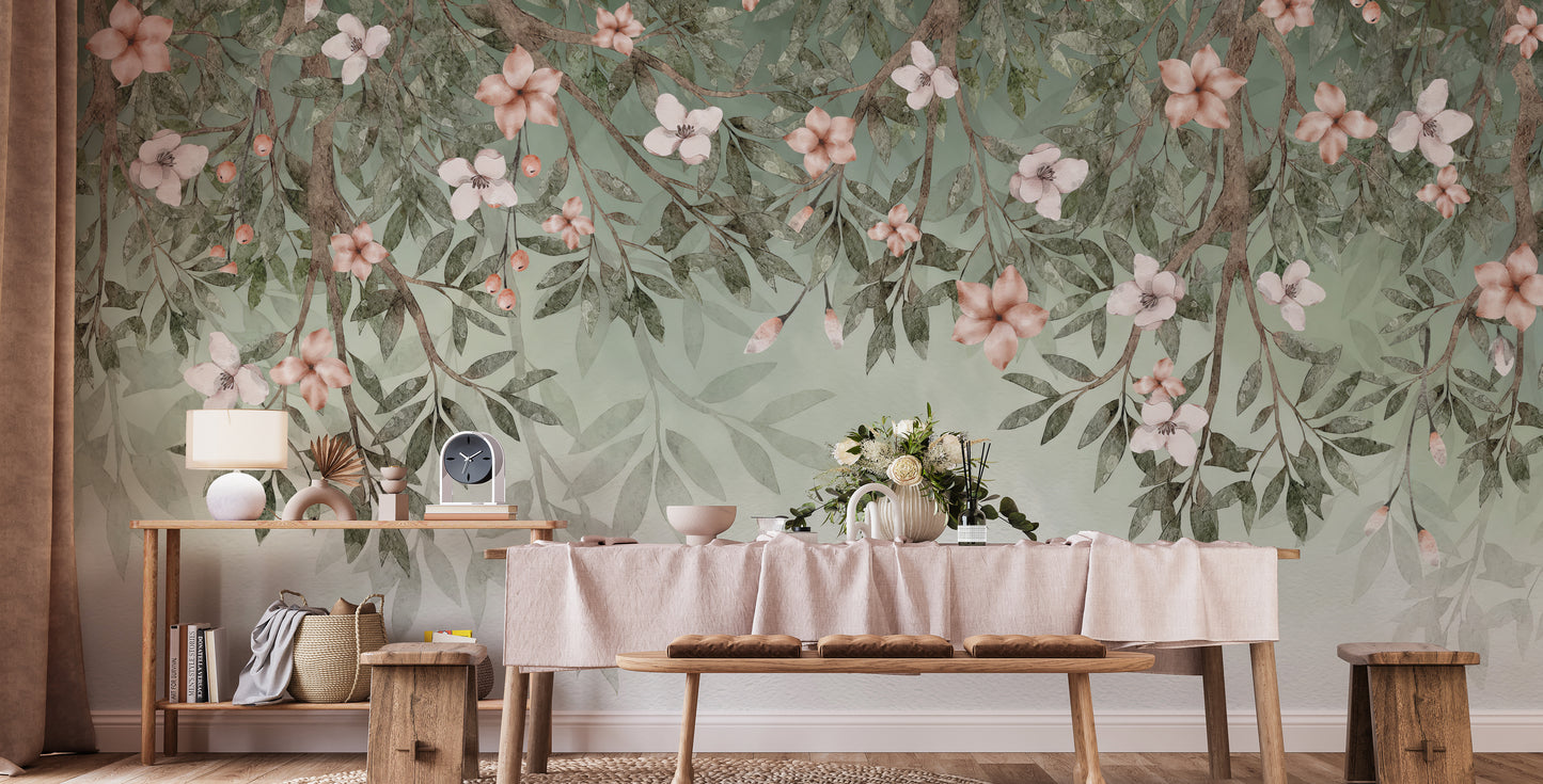 Hanging Flowers Wall Mural