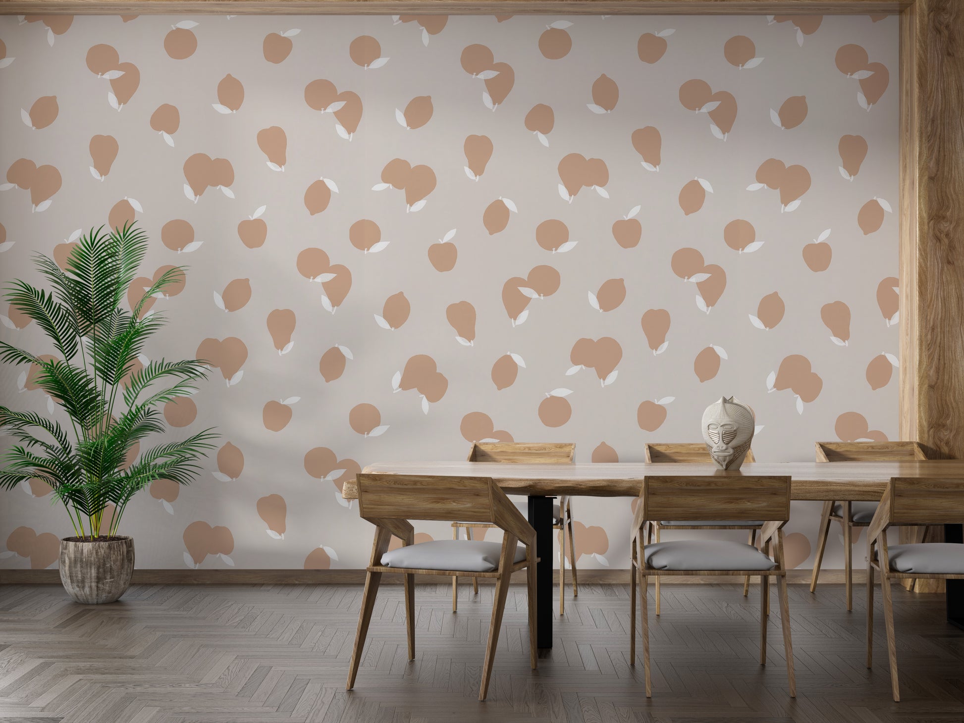 Happy fruit design wallpaper mural
