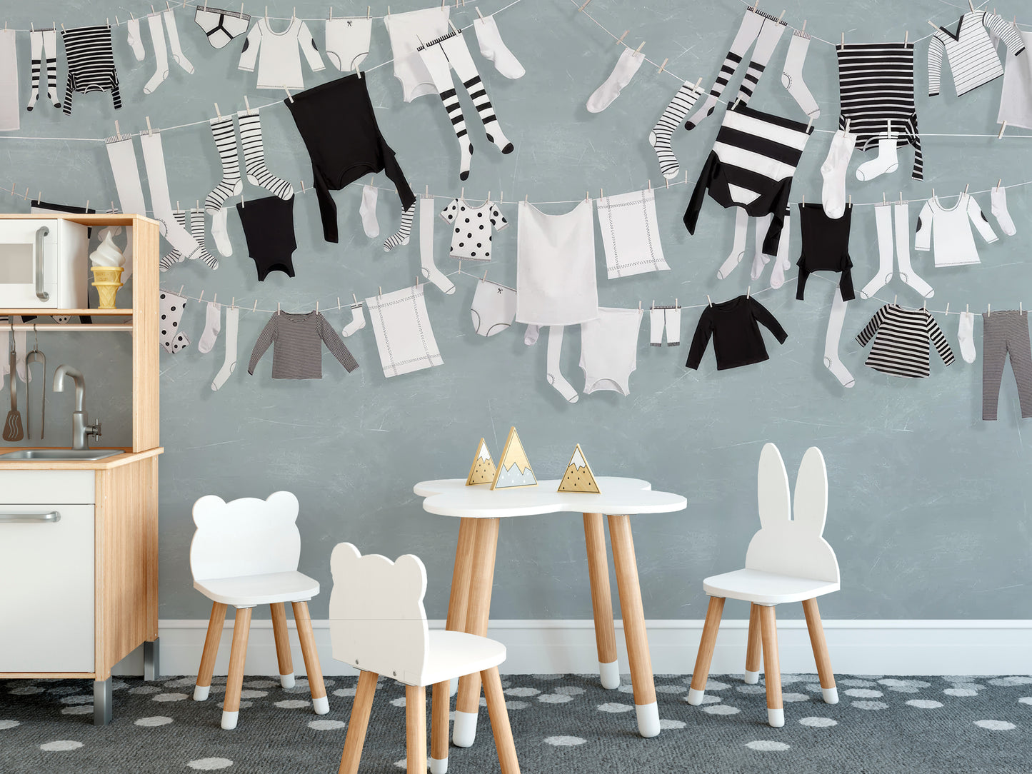 Hanging Laundry Wall Mural