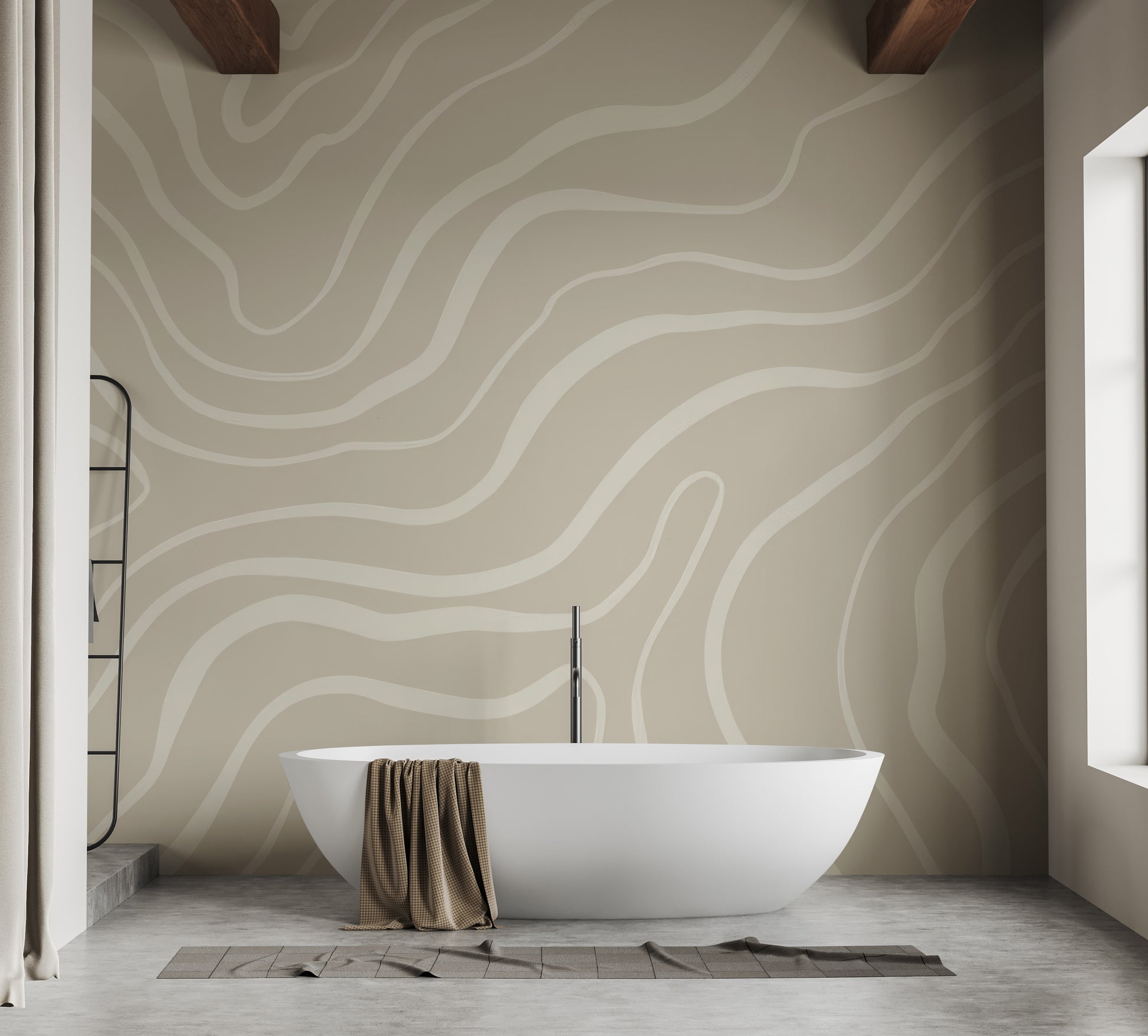 Soft abstract lines wallpaper with organic patterns