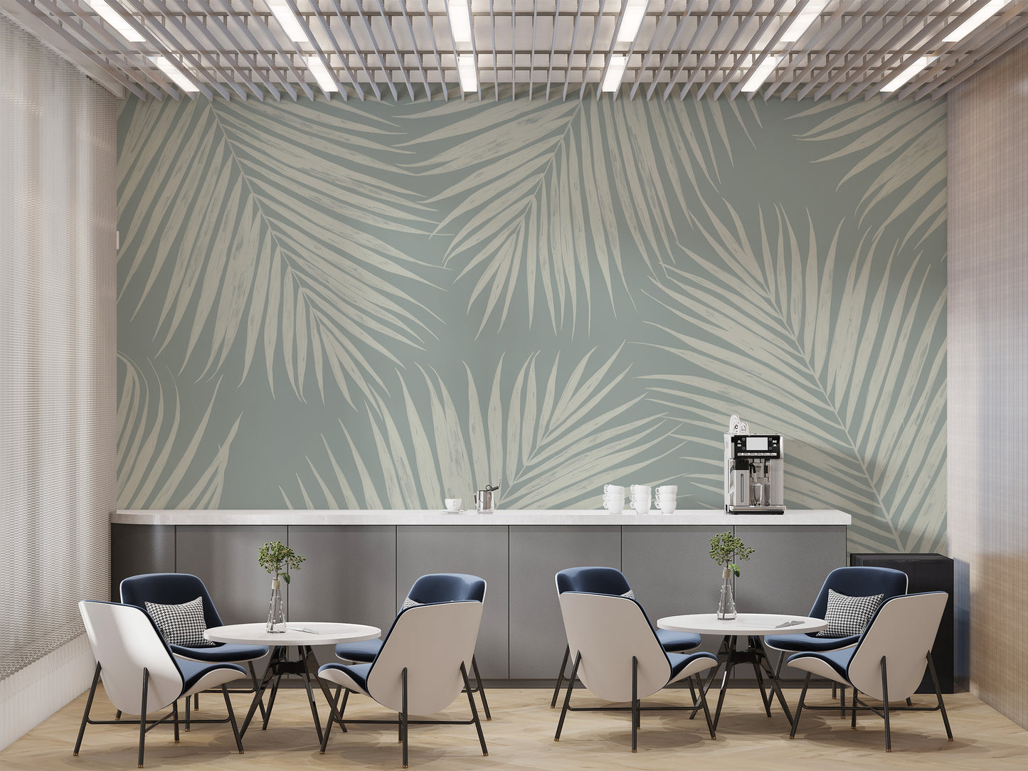 Modern tropical leaf wallpaper