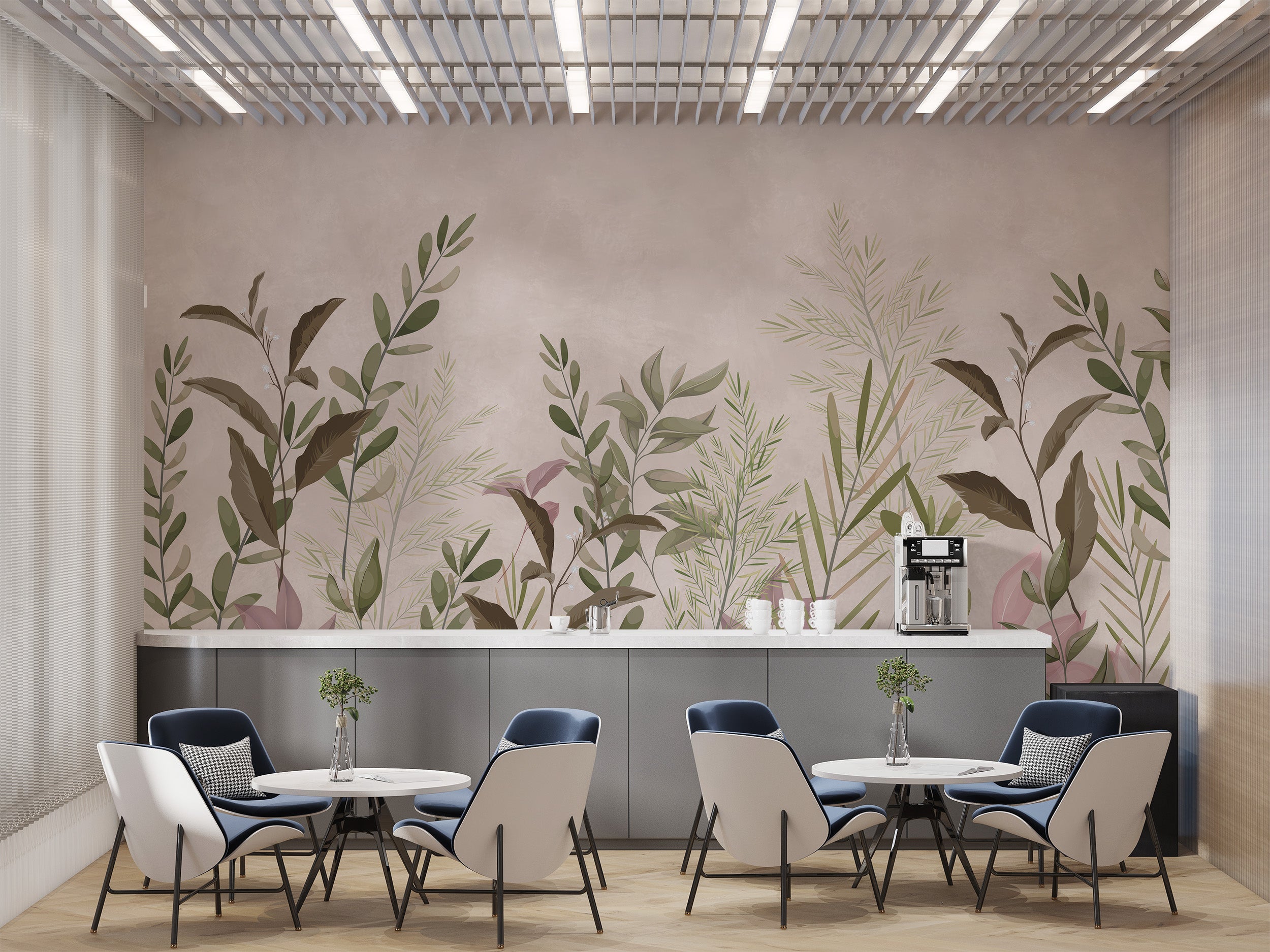 Elegant haven-inspired wall mural design
