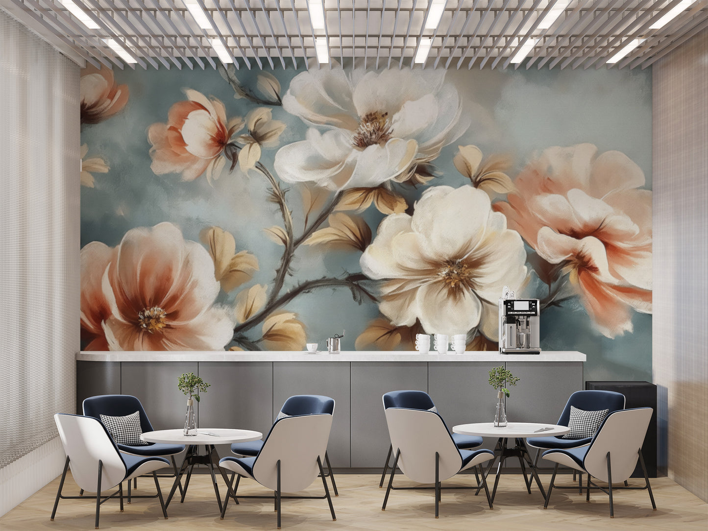 Elegant Watercolor Floral Wallpaper Mural