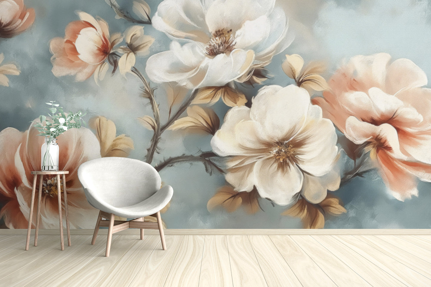 Elegant Watercolor Floral Wallpaper Mural