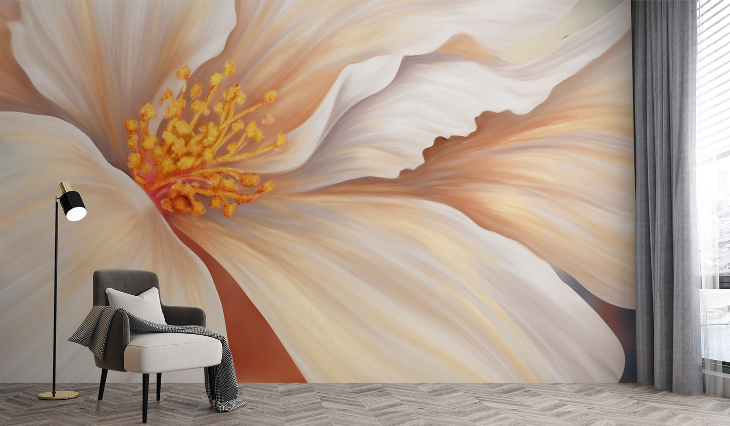 Elegant Oversized Floral Wall Mural