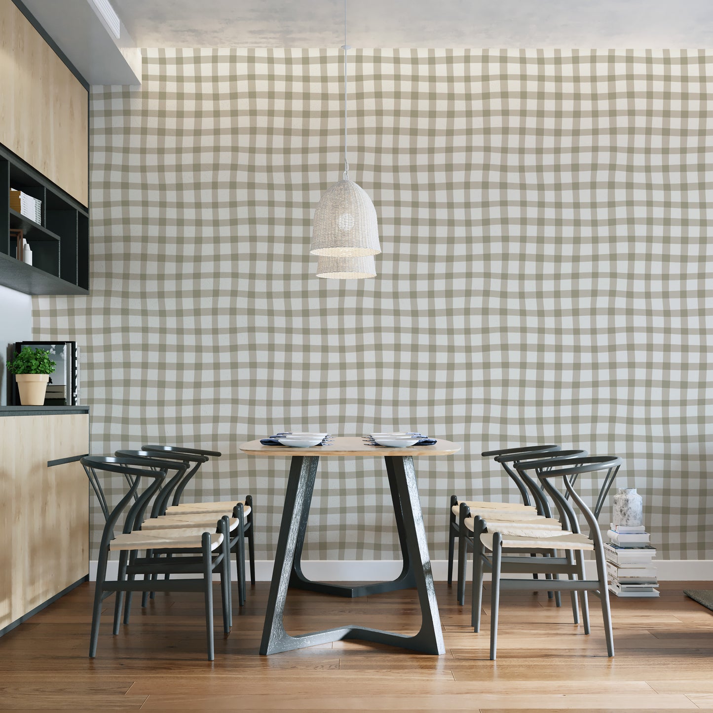 Minimalist checkered wallpaper design for modern interiors
