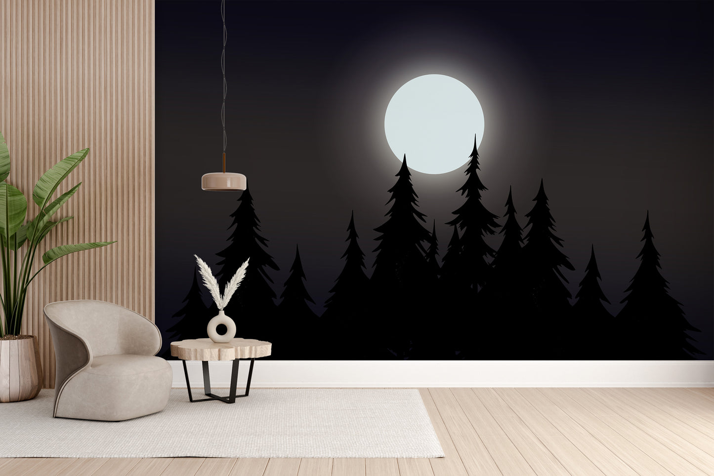 Mystical Moonlit Forest Wallpaper