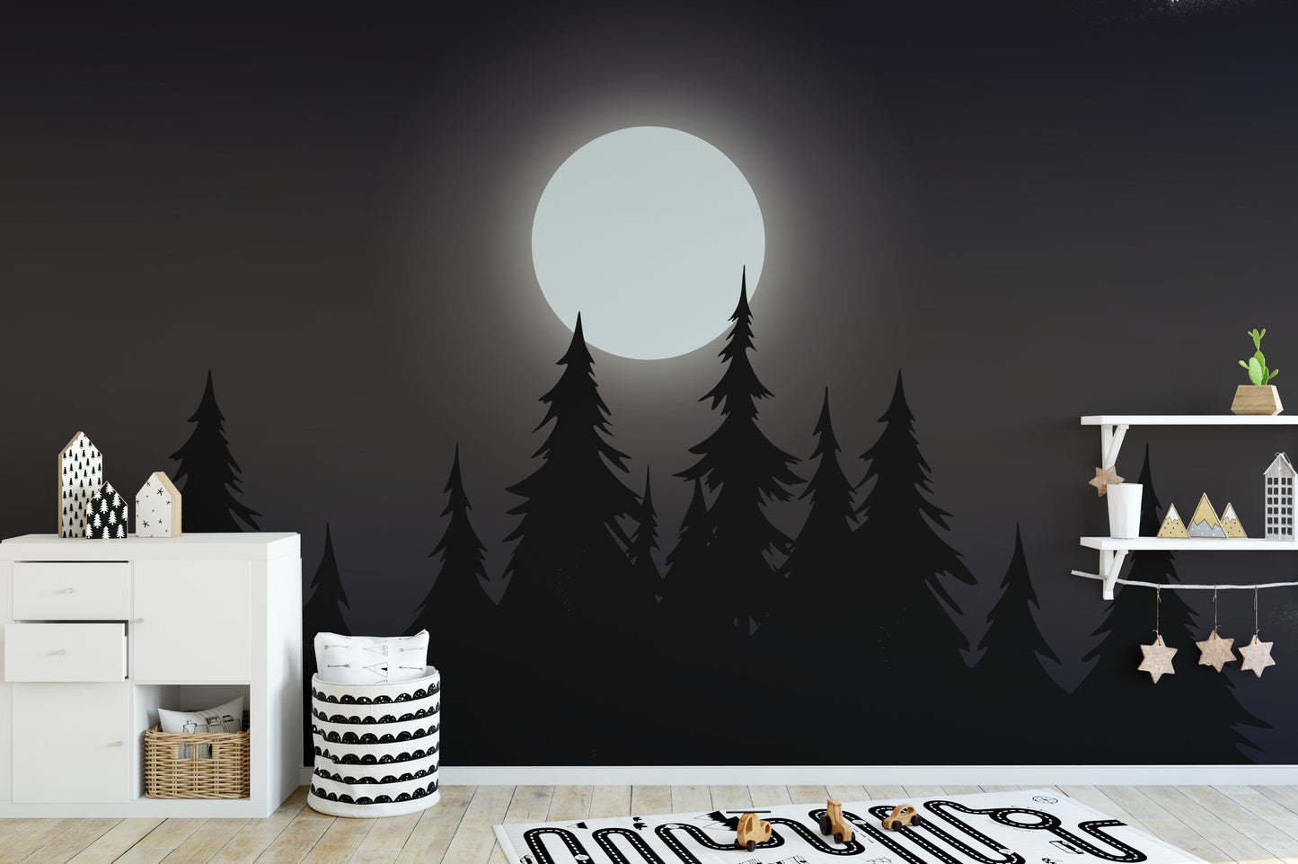 Mystical Moonlit Forest Wallpaper