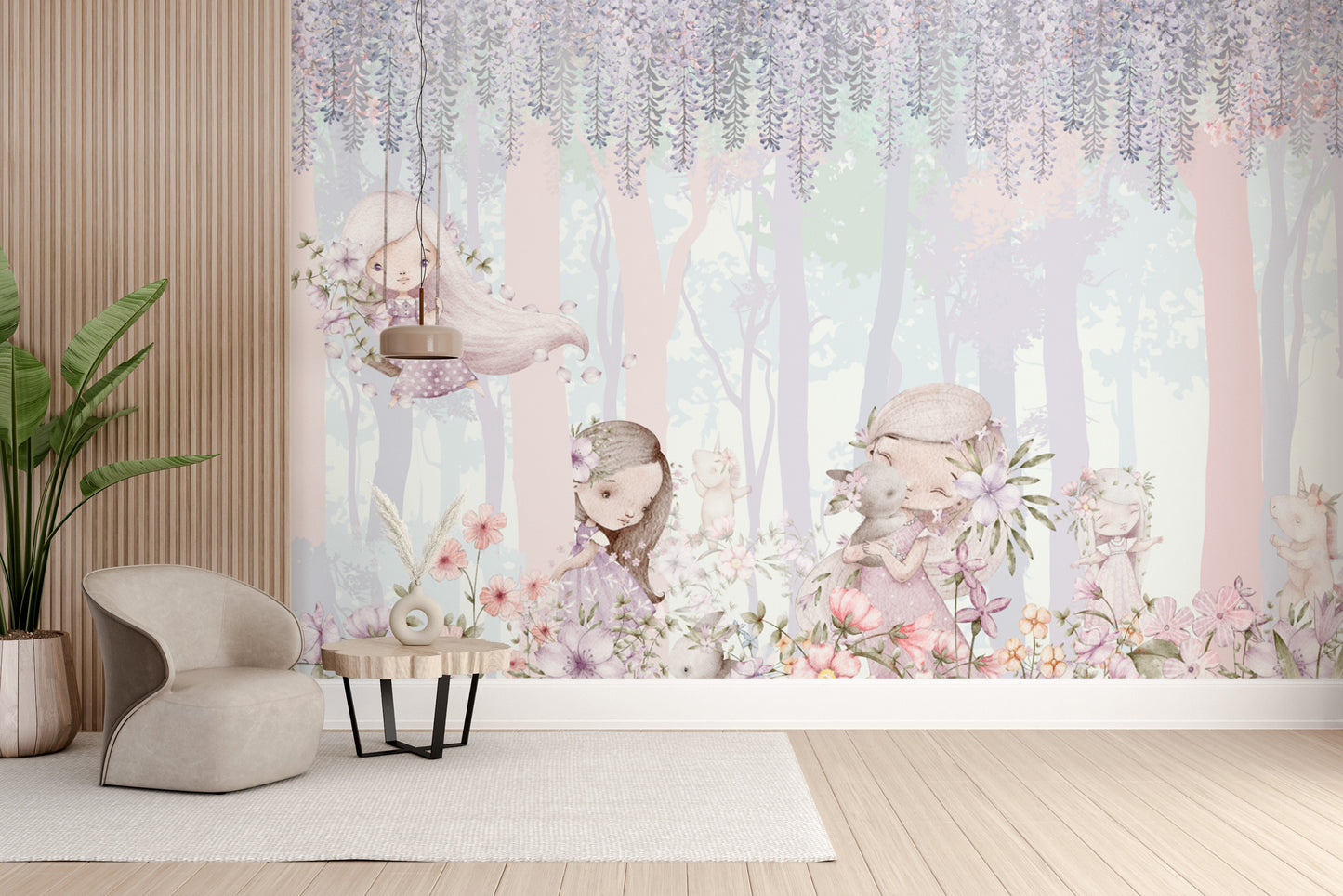 Magical forest wallpaper for kids' bedrooms
