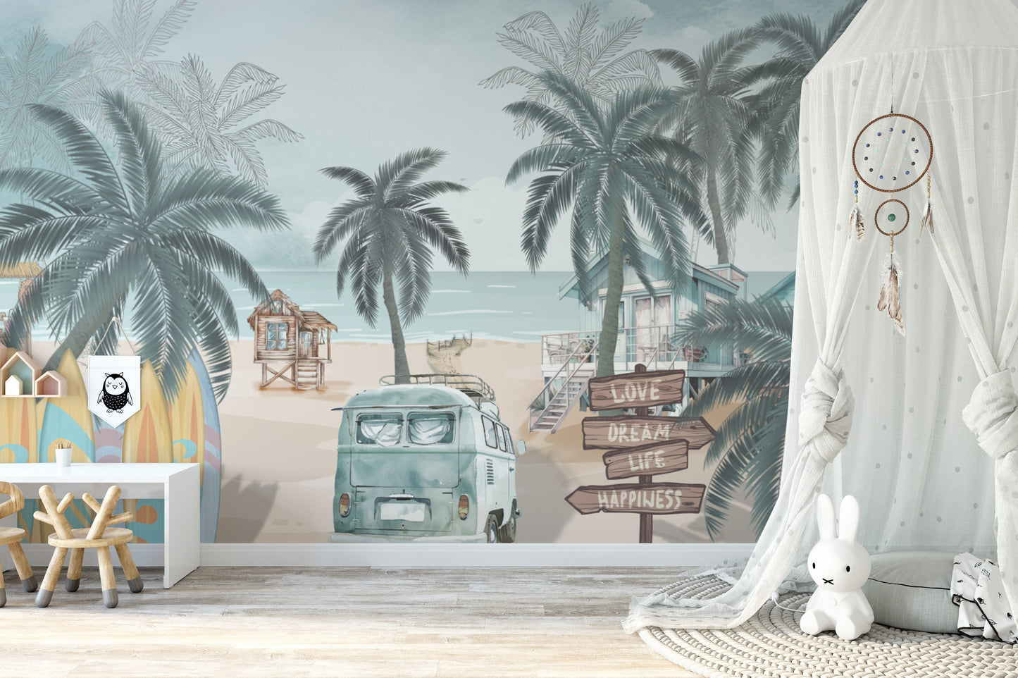 Vintage Coastal Beach Wallpaper