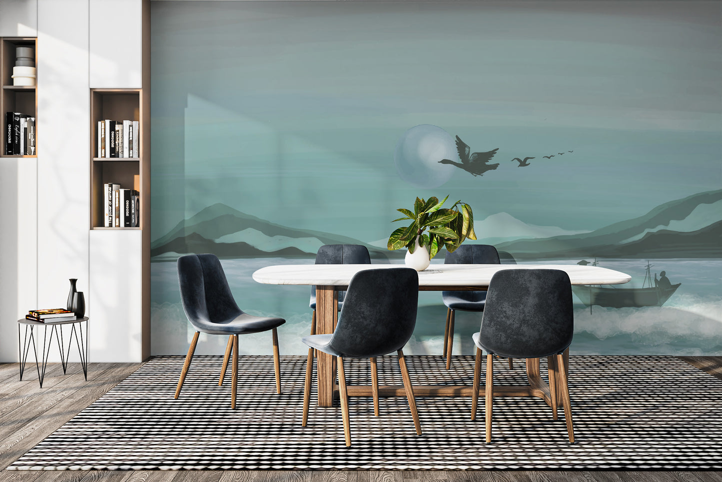 Minimalist Nature-Inspired Ocean Mural