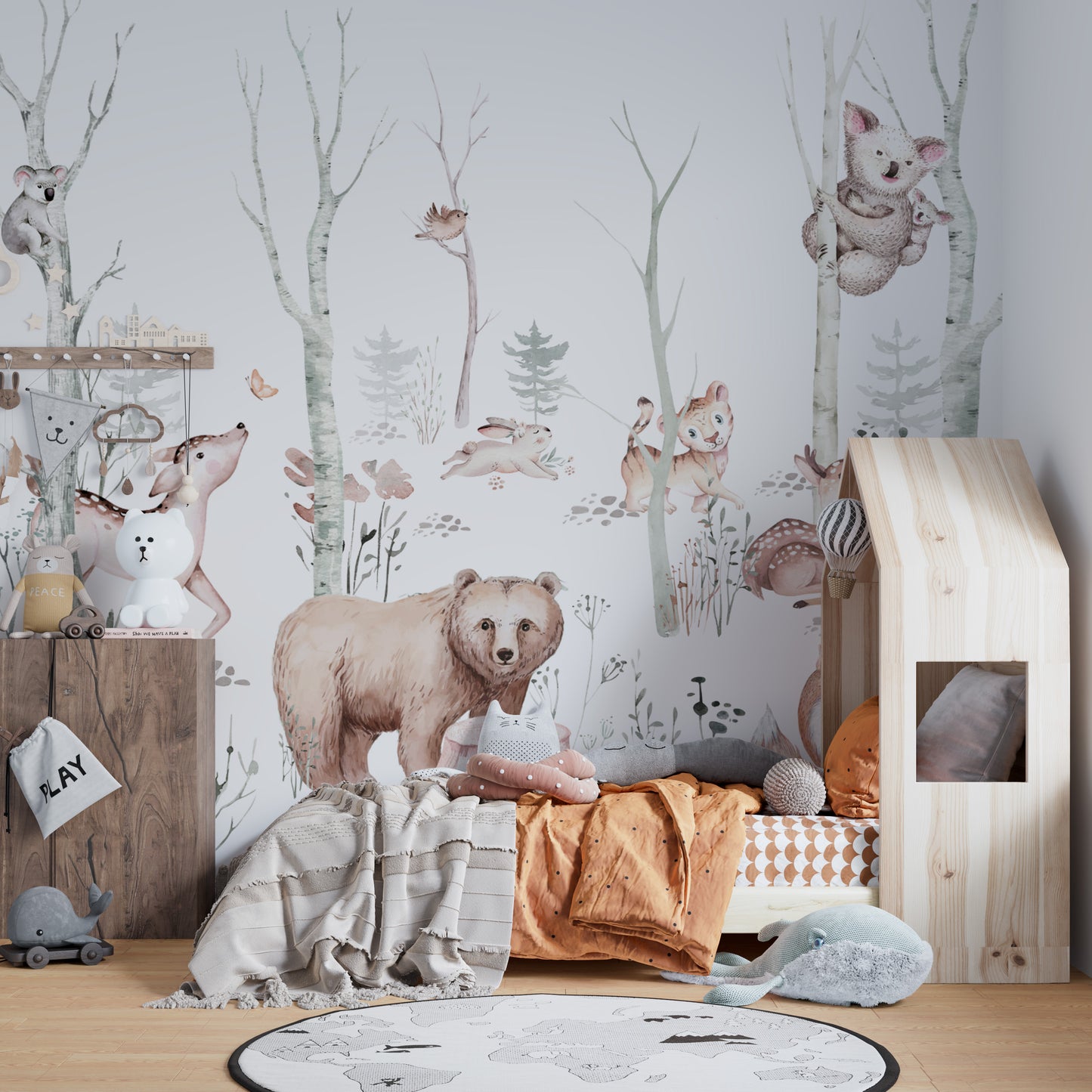 Woodland Animals Wallpaper Mural