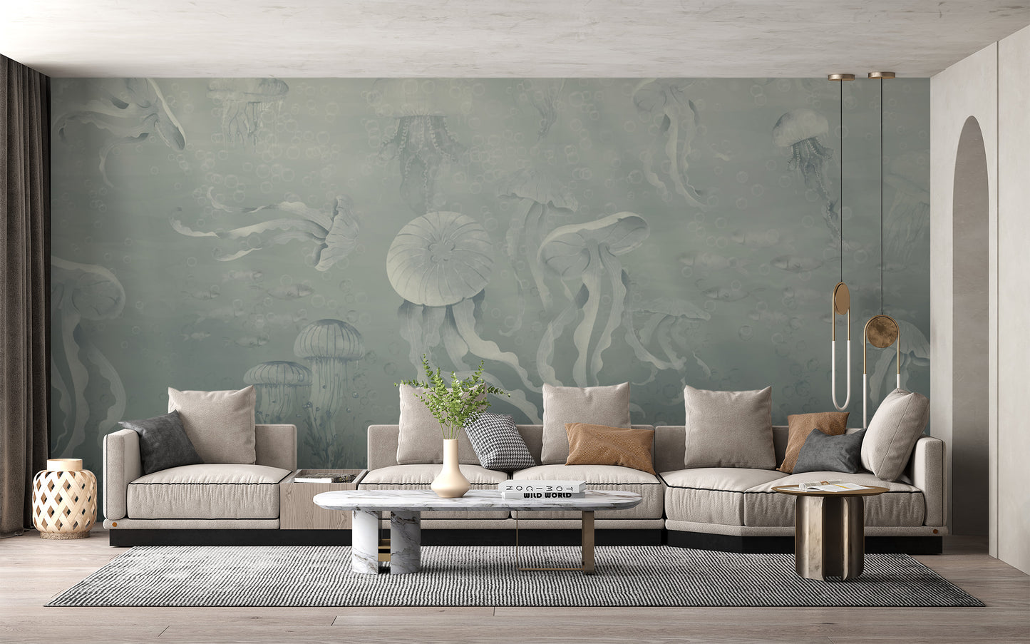 Dark Jellyfish Deep Sea Wallpaper Mural