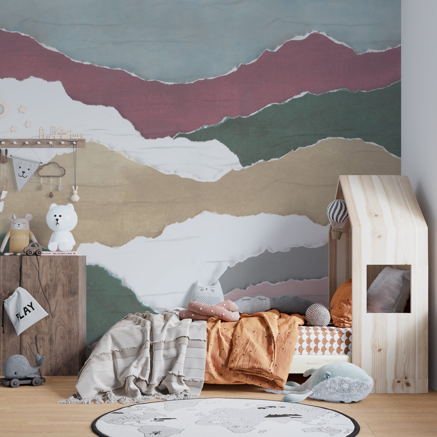 Nature-inspired abstract wallpaper mural
