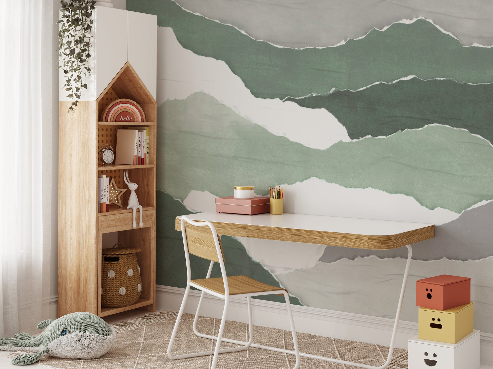 Organic mountain wallpaper for interiors
