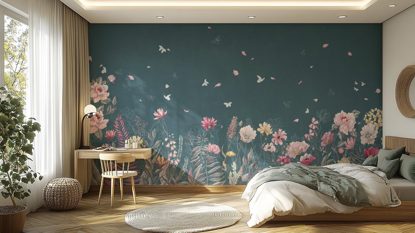 Nature-inspired floral wallpaper for walls
