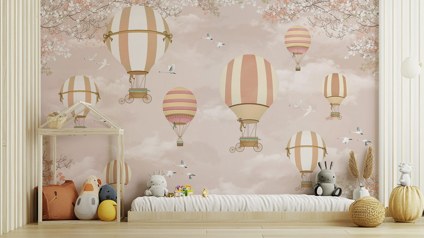 Whimsical Hot Air Balloon Wallpaper