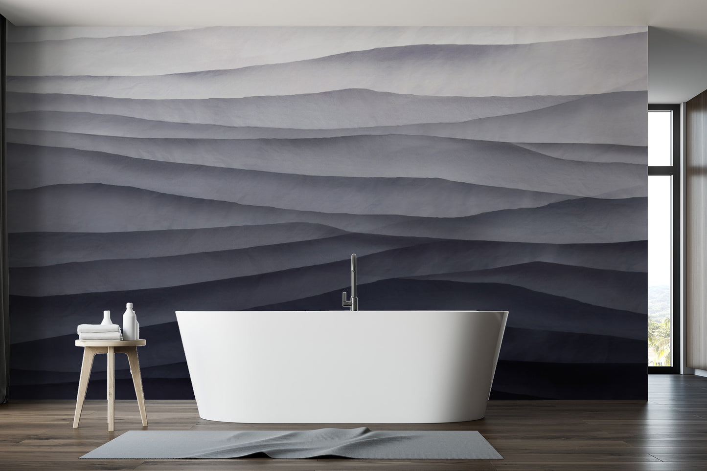 Gradient grey abstract wall mural
