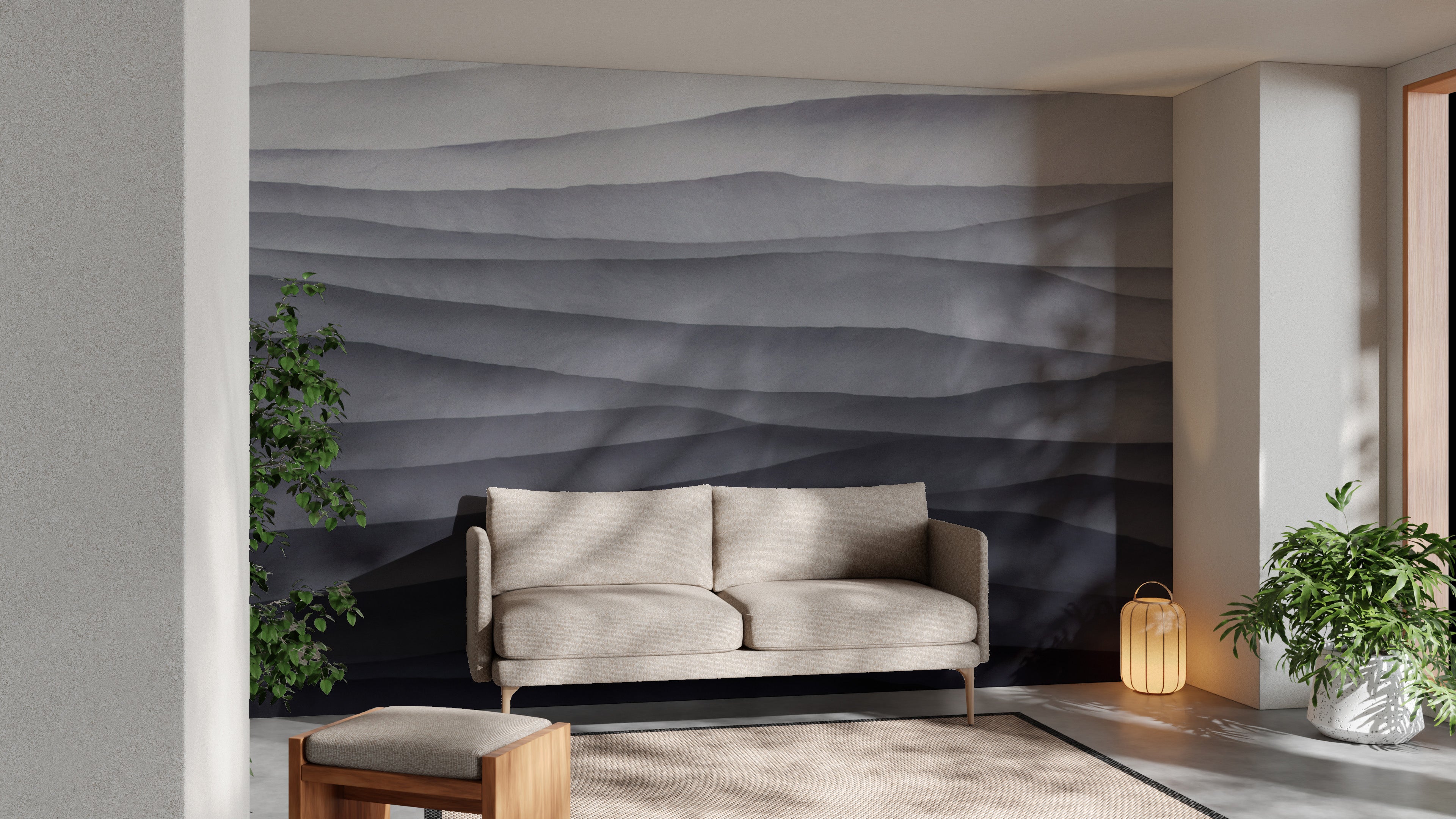 Modern textured wallpaper in black and grey
