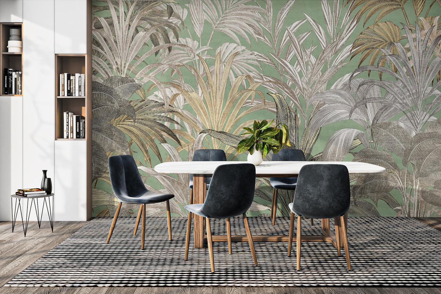 Exotic palm leaf wallpaper mural
