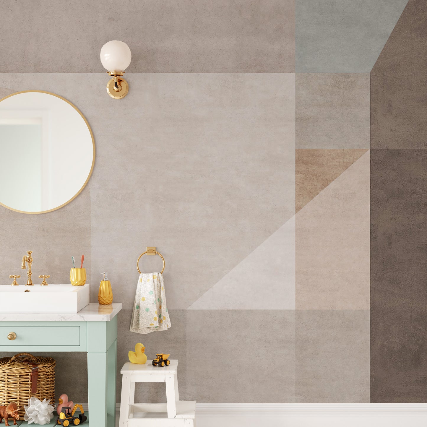 Contemporary textured wallpaper with soft gray tones
